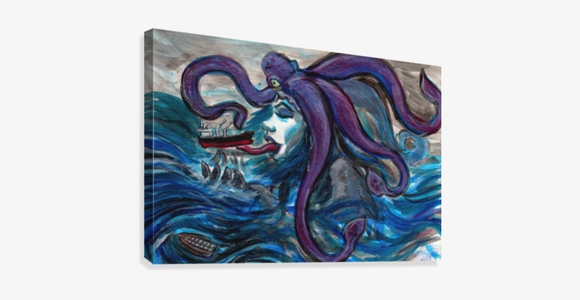 Sea Monster, 1 Canvas Print - Dragon, transparent png download