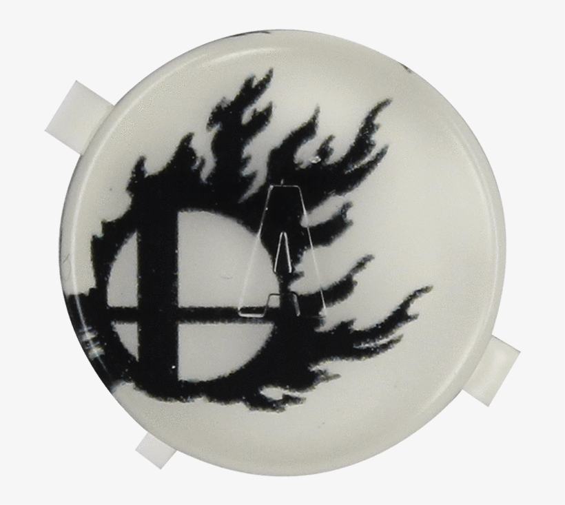 Gamecube Preloaded A Buttons - Smash Bros Flaming Logo, transparent png download