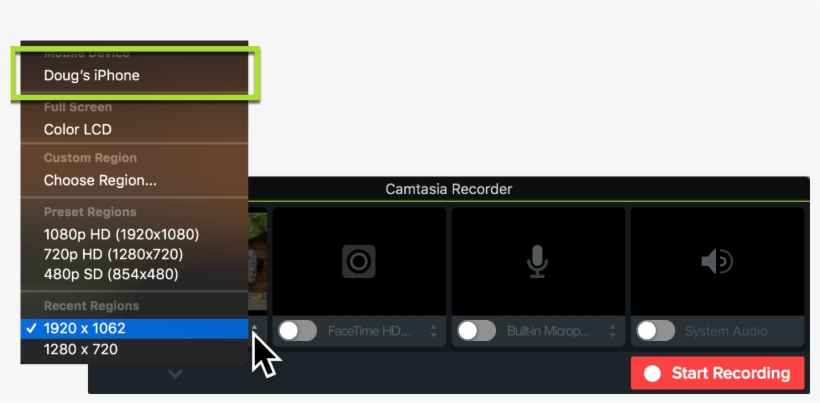 Camtasia Recorder Showing How To Select An Ios Device - Camtasia 9 Device Frame Iphone X, transparent png download