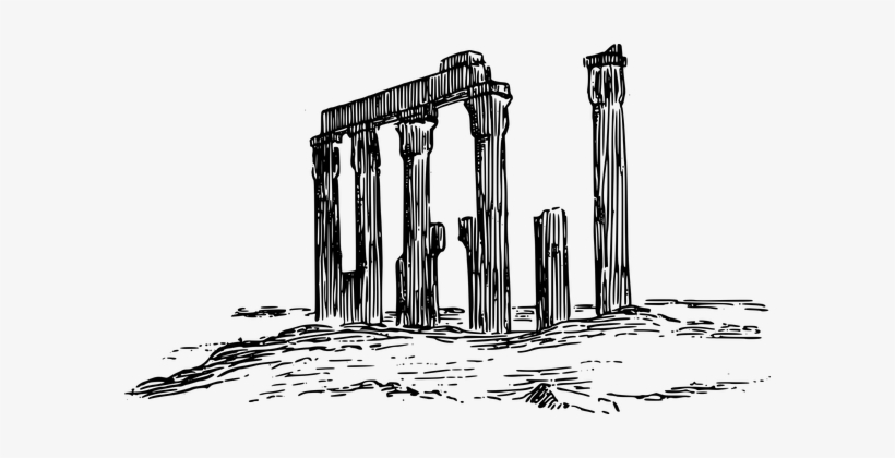 Column Egypt Ruin Ruined Stone Temple Colu - Ruins Clipart, transparent png download
