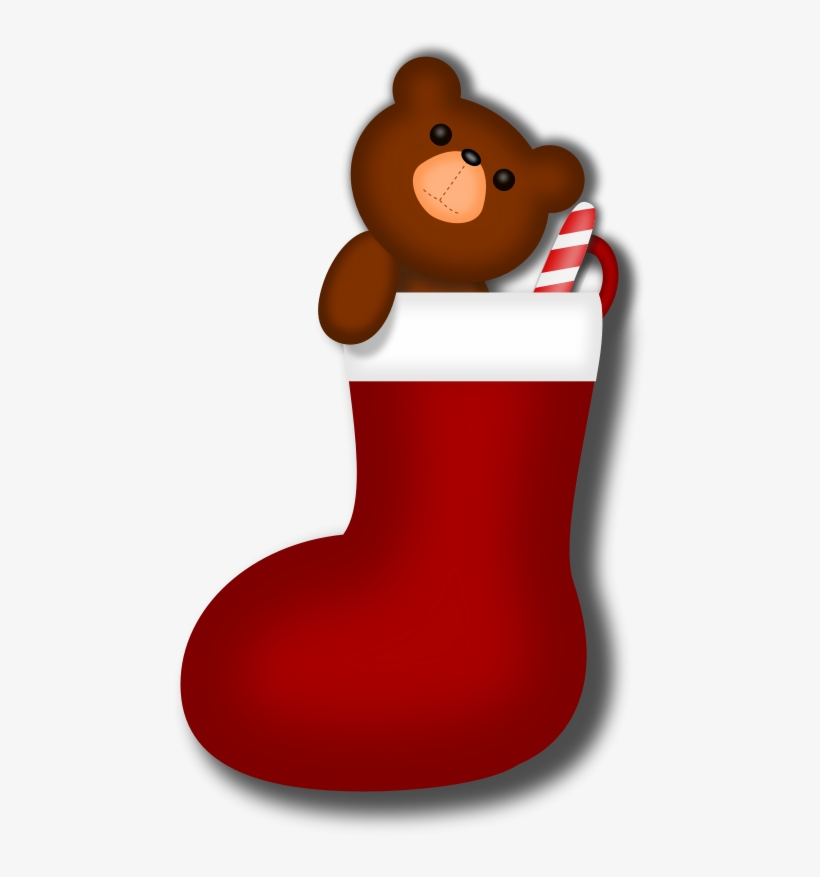 Bear, Candy Cane, Christmas, Holiday, Santa, Stocking - Cute Christmas Socks Cartoon, transparent png download