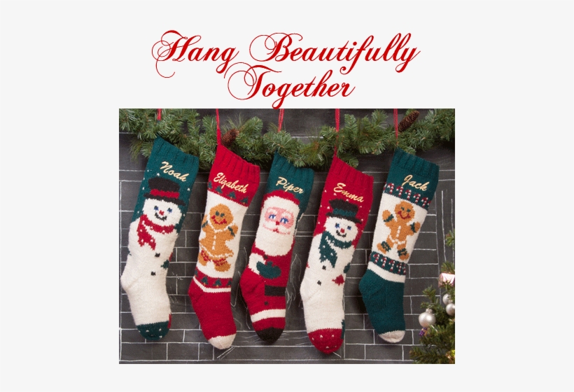 Hand Knit Wool Stockings - Hand Knit Christmas Stockings, transparent png download