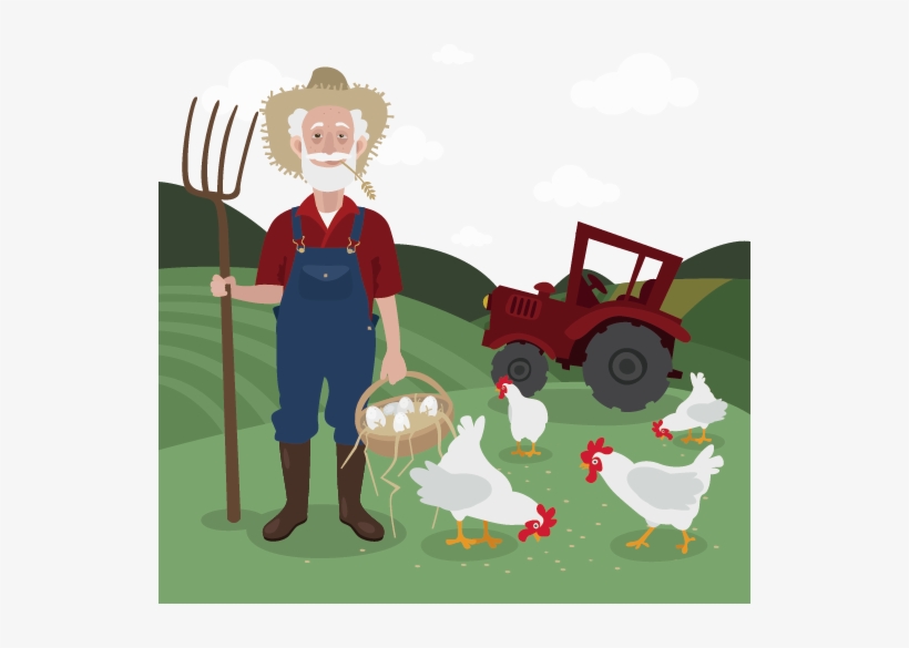Chicken Farmer Clip Art - 農夫 卡通, transparent png download
