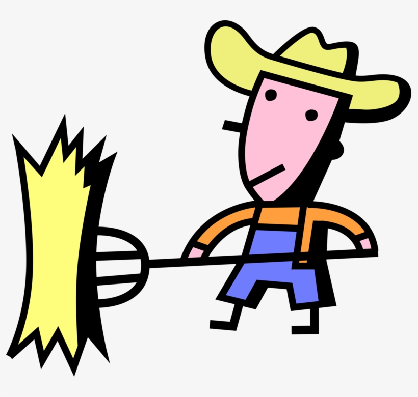 Vector Illustration Of Farmer Harvests Farming Hay - Hay, transparent png download