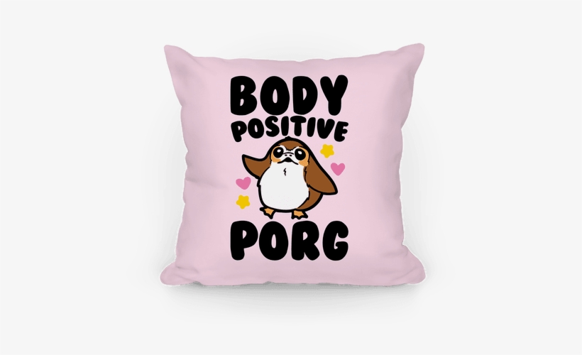 86kib, 484x484, Pillow14in Whi Z1 T Body Positive Porg - Porg Pillow, transparent png download