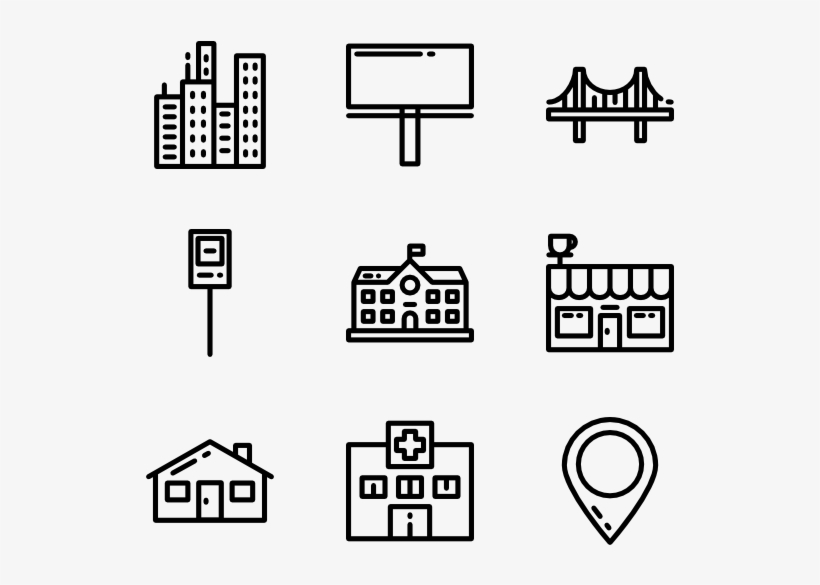 City Mega Pack Outlined - Hosting Icons, transparent png download