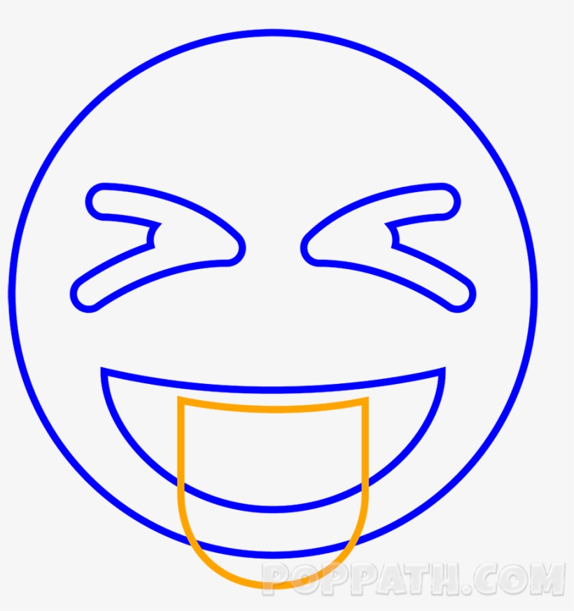 Next Draw A Big U-shape Inside The Mouth To Show The - Emoji, transparent png download