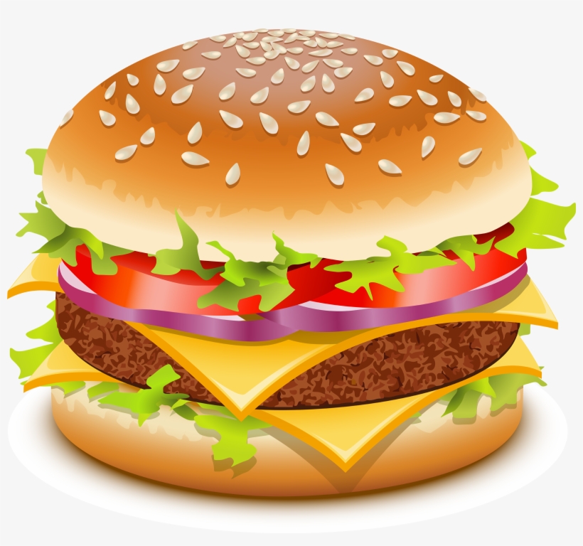 Free Hamburger Clipart With Transparent Background - Burger Clip Art Png, transparent png download