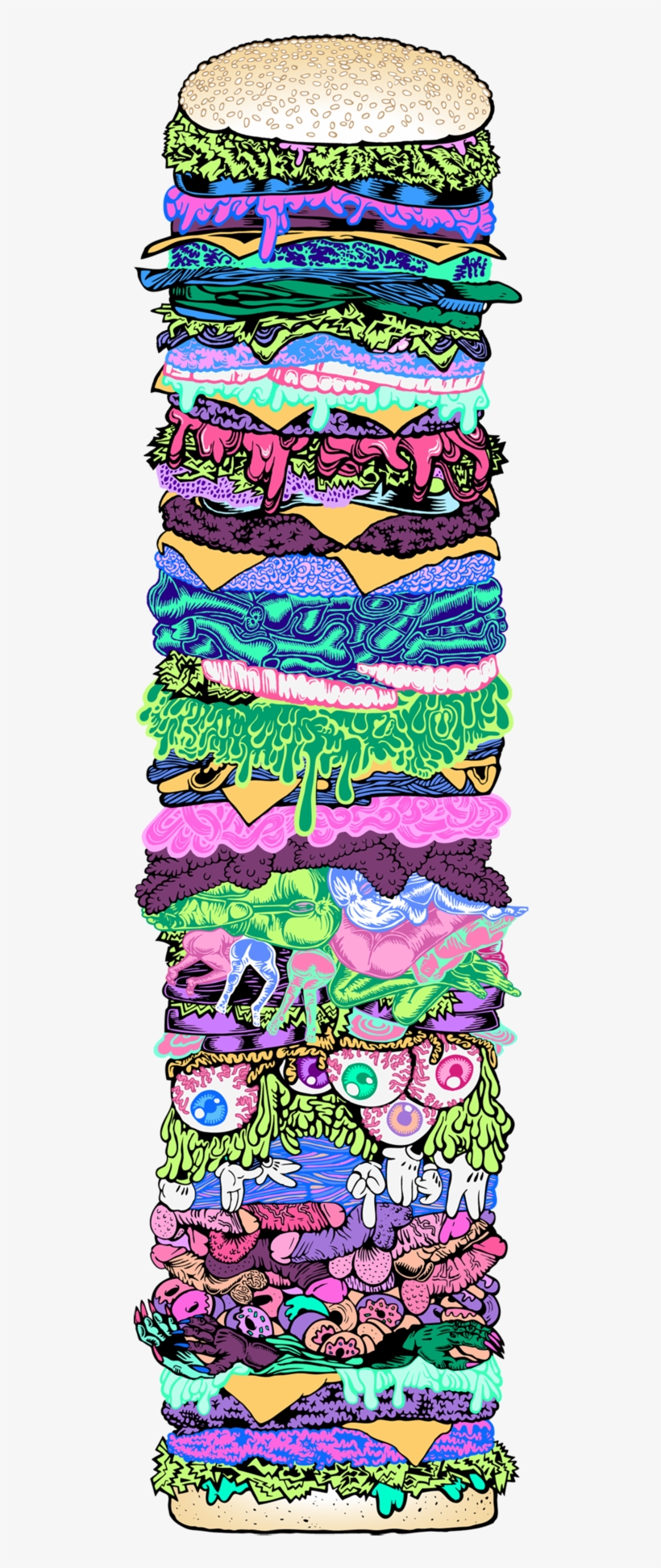 This Is What I See When I Look At A Meat Hamburger - Psychedelic Art, transparent png download