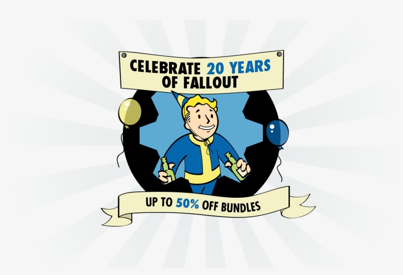 Celebrate 20 Years Of Fallout Jump Into Fallout Shelter - Cartoon, transparent png download