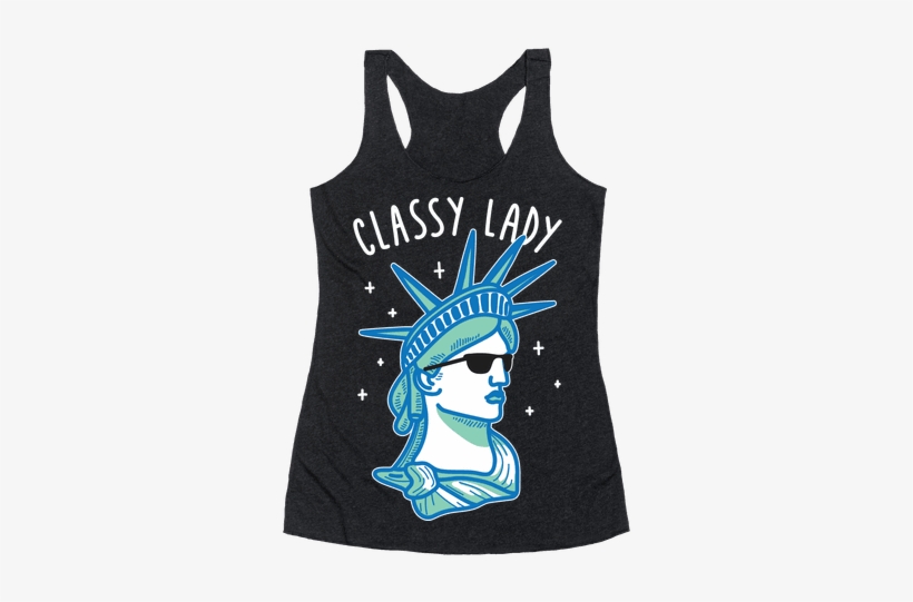 Classy Lady Liberty Racerback Tank Top - I M Not Drunk Im American, transparent png download