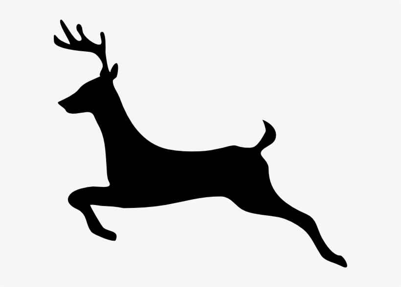Flying Reindeer Silhouette - Deer Clip Art, transparent png download