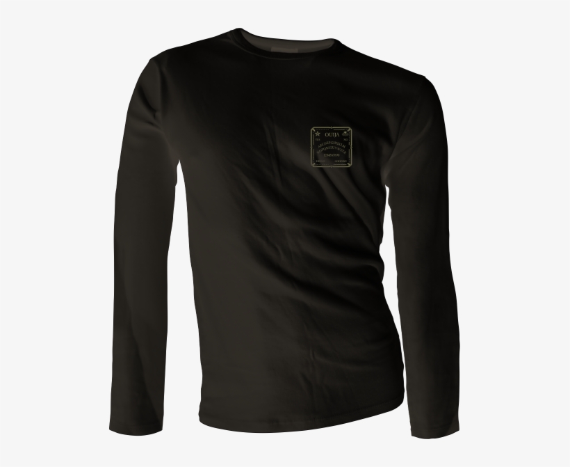 Ouija Board Shirt Front - Gildan Softstyle Long Sleeve Black, transparent png download