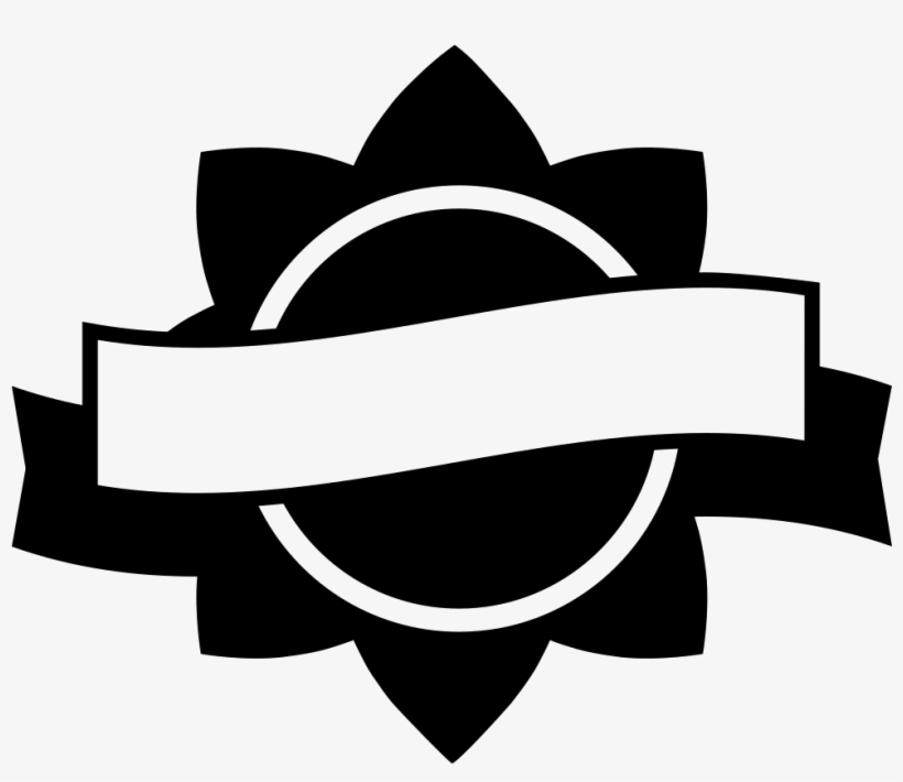 Award Label Of Circular Flower Shape With A Banner - Flower Label Png Transparent, transparent png download