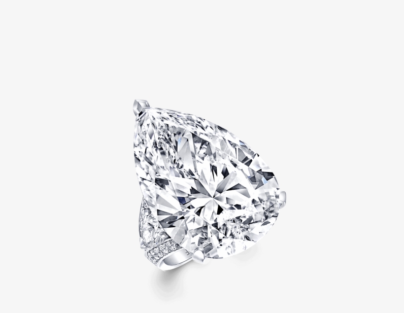 Shank View Of A Graff D Flawless Pear Shape Diamond - Diamond Pave Band, transparent png download
