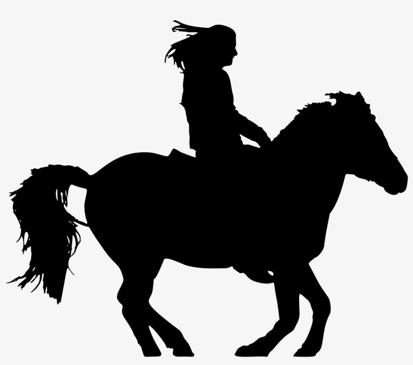 Clipart Woman Horse Silhouette Big Image Png - Horse And Rider Silhouette, transparent png download