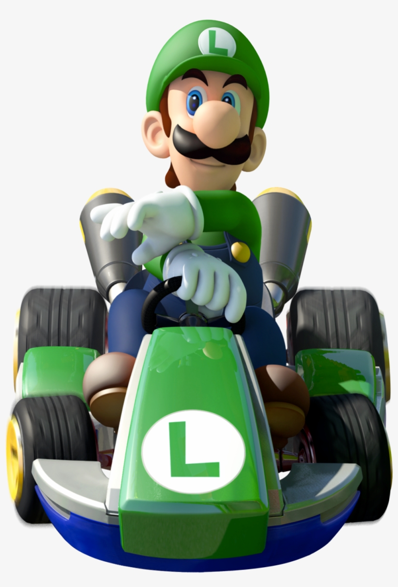 Luigi In Mario Kart - Luigi Kart Mario Kart 8, transparent png download