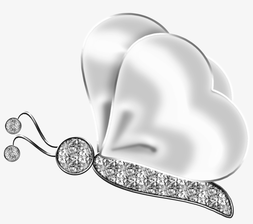 Silver Butterfly - Flores De Diamante Png, transparent png download