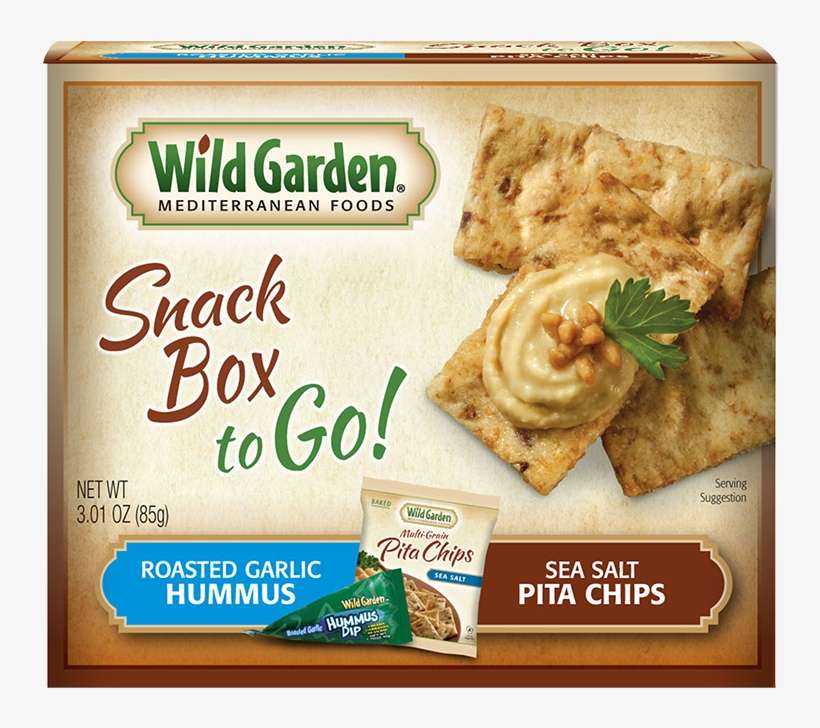Roasted Garlic And Sea Salt Pita Chips - Wild Garden Traditional Hummus Pita Combo Pack, transparent png download