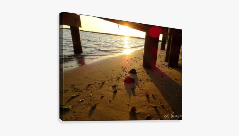 Reflection Of The Sun In The Sand Canvas Print - Beach, transparent png download