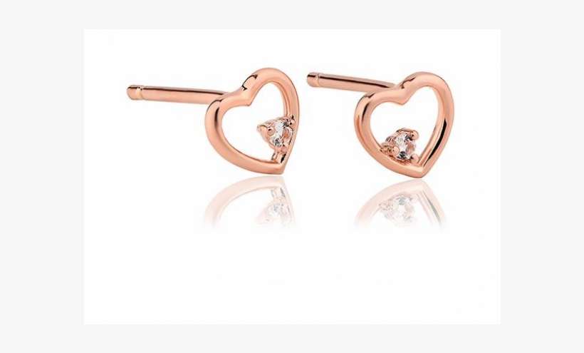 Lucinda King Faith Rose Heart Stud Earrings - Tory Burch Heart Stud Earring - Vintage Gold, transparent png download