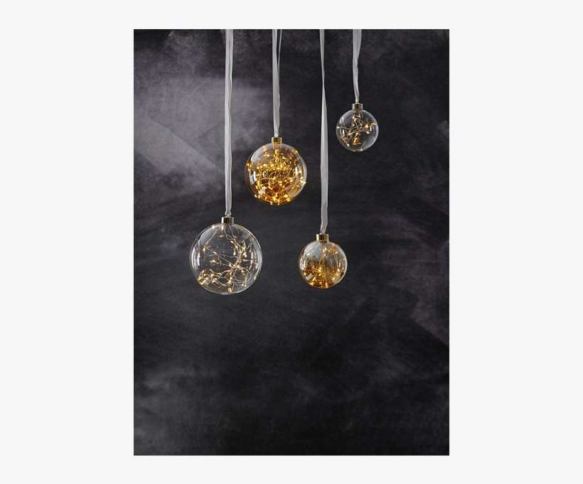 Glass Bauble Glow - Jako-o Led-glaskugel 15 Cm Silber, transparent png download