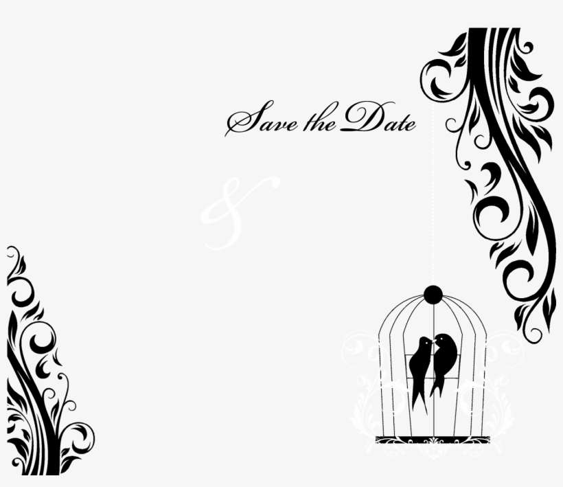 Birdcage Flourish On White - Wedding Invitation, transparent png download