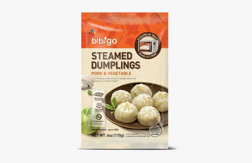 Steamed Dumplings Pork & Vegetable 6oz - Bibigo Steamed Dumplings, transparent png download