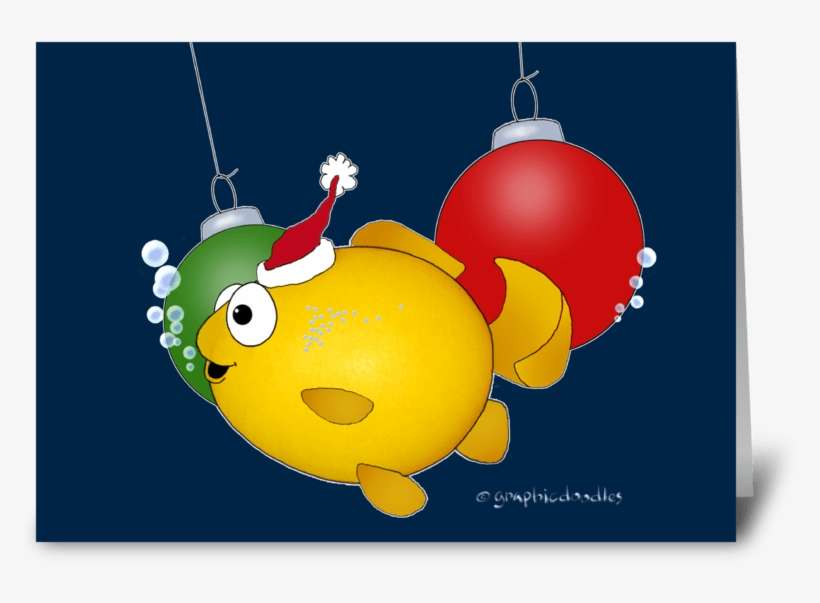 Merry Christmas Cartoon Fish Greeting Card - Happy 1st Christmas! Card, transparent png download