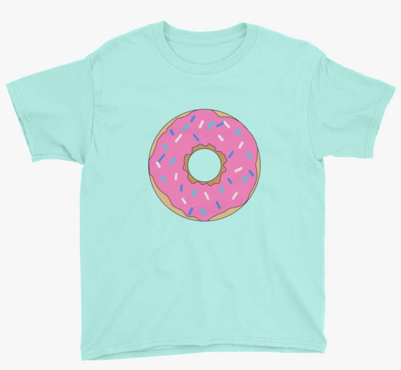 Pink Donut Short Sleeve Unisex T Shirt - T-shirt, transparent png download