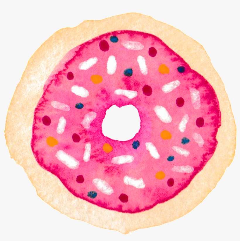 Pink Donut Transparent Gourmet Decoration Illustration - Printable Donut Worry Be Happy, transparent png download