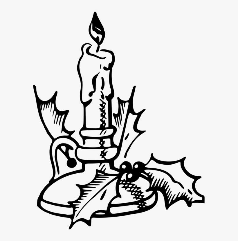 Christmas Graphics Advent Candle Computer Icons Black - Black And White Graphic Christmas Candle, transparent png download