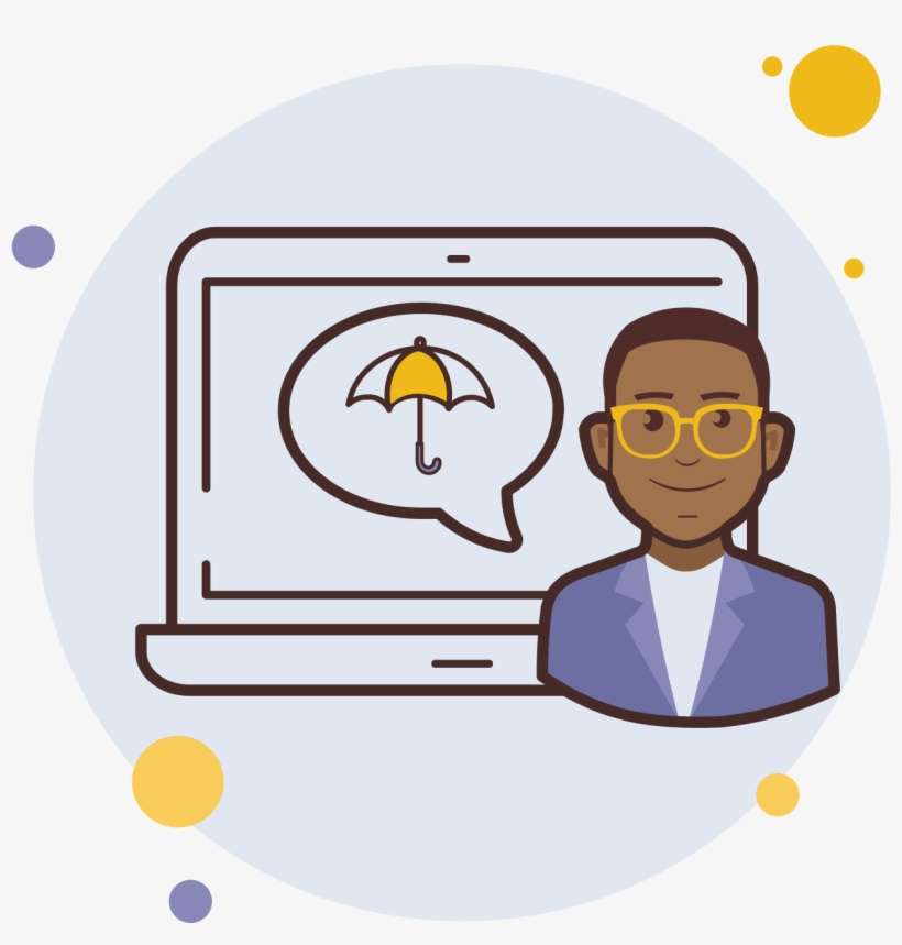 Man Laptop Sun Umbrella Icon - Laptop, transparent png download
