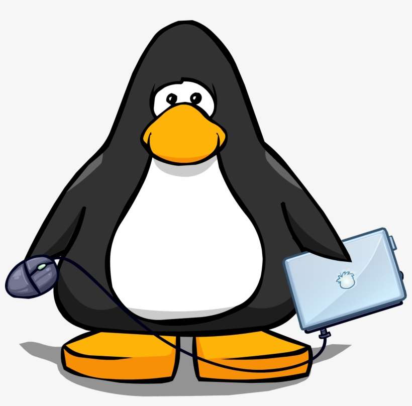 Laptop From A Player Card - Club Penguin Blue Horn, transparent png download