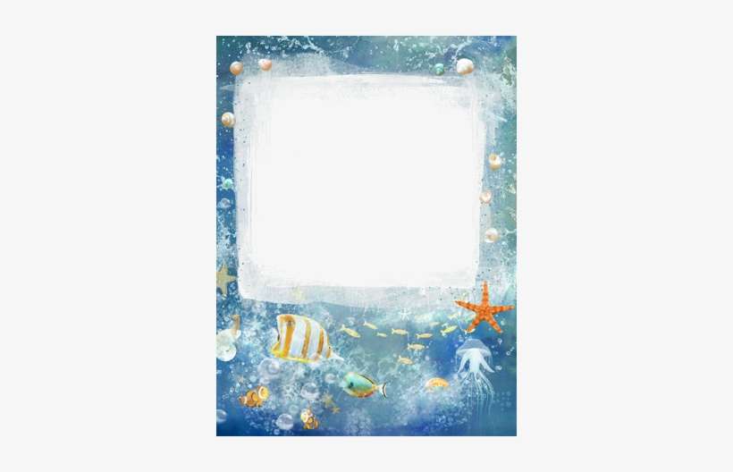 Marco De Mar Con Coloridos Peces Exóticos - Marcos Para Fotos De Mar, transparent png download