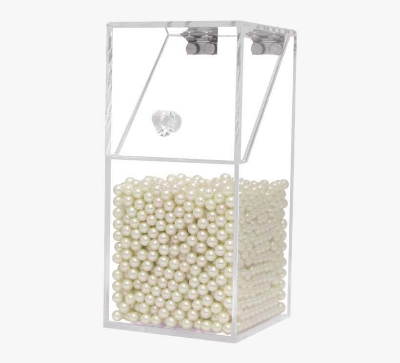 Dust Proof Acrylic Brush Holder With White Pearls - Pearl, transparent png download
