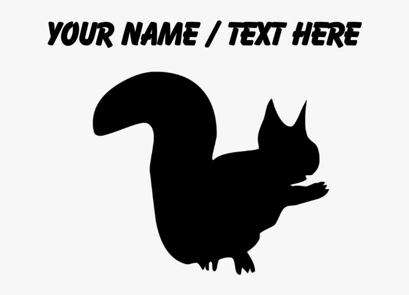 Personalized Black Squirrel Silhouette Wall Decal - Angry Bear Face Png, transparent png download