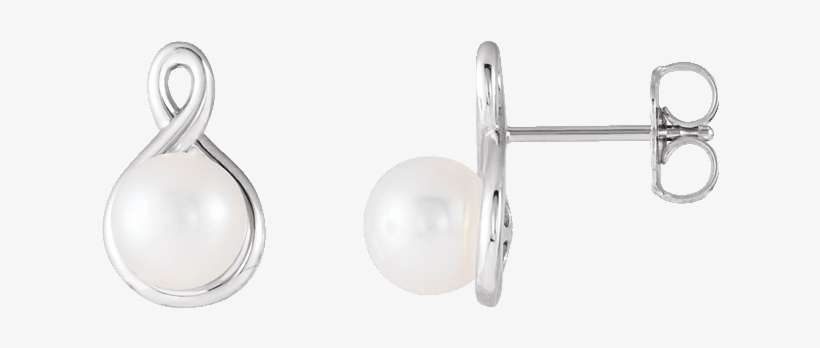 Classic Pearls 14k White Pearl Earrings - Pearl, transparent png download