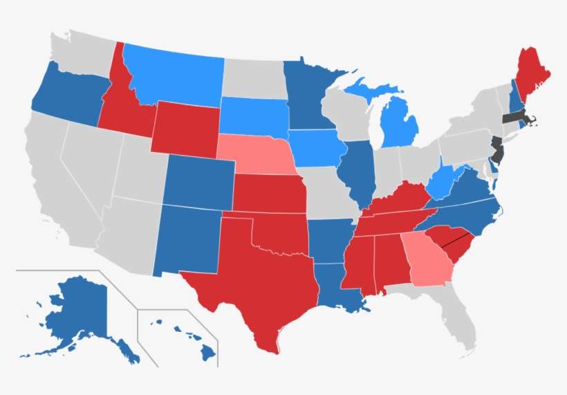 2014 Senate Elections - 2018 Presidential Election By States, transparent png download