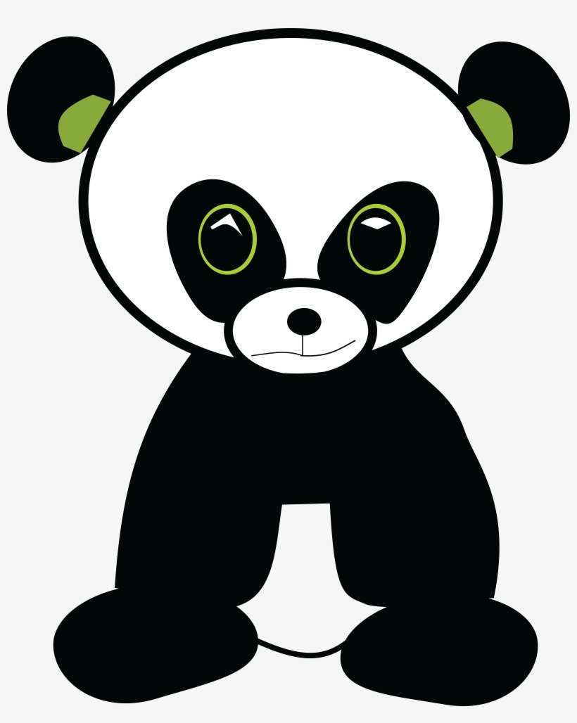 Free Clipart Of A Cute Green Eyed Panda - Giant Panda, transparent png download