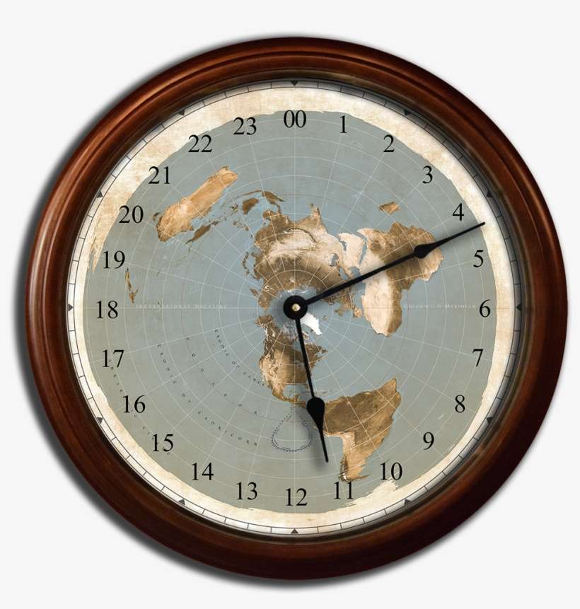 18″ Large Flat Earth Wall Clock - Flat Earth Clock, transparent png download