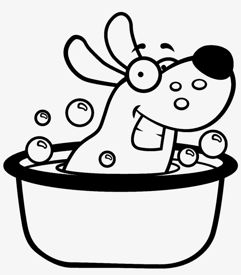 Sticker Bain De Chien Ambiance Sticker Ros A306 - Drawing Of Animals Taking A Bath, transparent png download