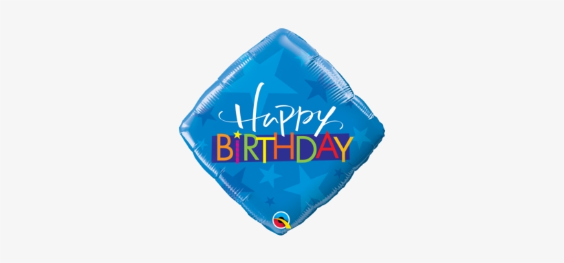 Happy Birthday Blue Stars - Foil Balloon 46cm, transparent png download
