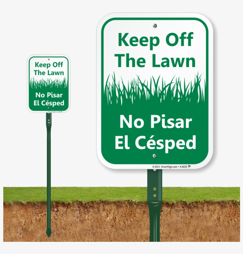 Keep Off Lawn Sign, No Pisar El Cesped - Do Not Feed The Pigeons Sign, transparent png download