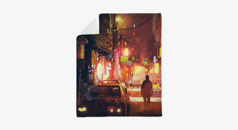 Old Street In The Futuristic City At Night With Colorful - Blade Runner 2049 Street, transparent png download