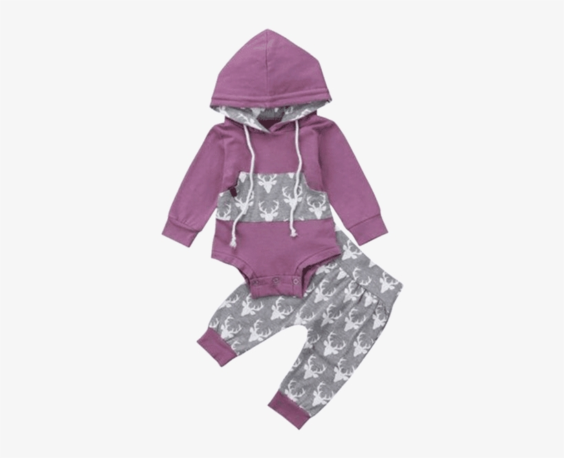 Petite Bello Clothing Set 0-6 Months Deer Lavander - Clothing, transparent png download