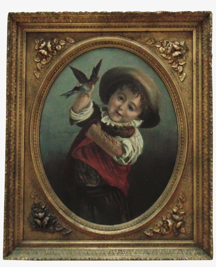 Victorian Portrait Oil Painting Boy W/ Birds In Fancy - Jean Baptiste Greuze Boy, transparent png download