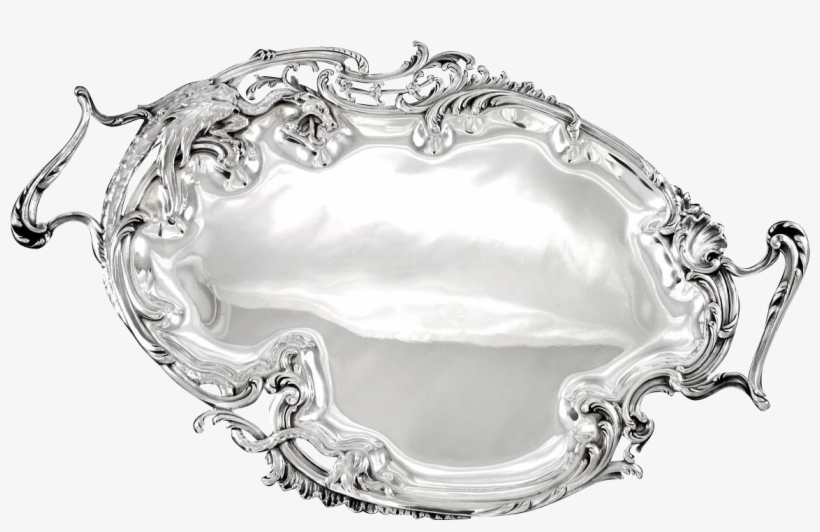 Unique Antique French Sterling Silver - Rococo Tray, transparent png download