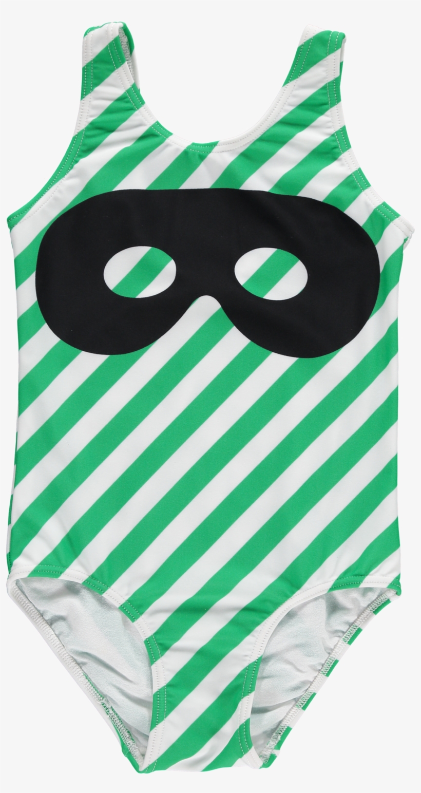 Swim Suit, Vanilla & Grass Green, Diagonal Stripes - Swimsuit, transparent png download