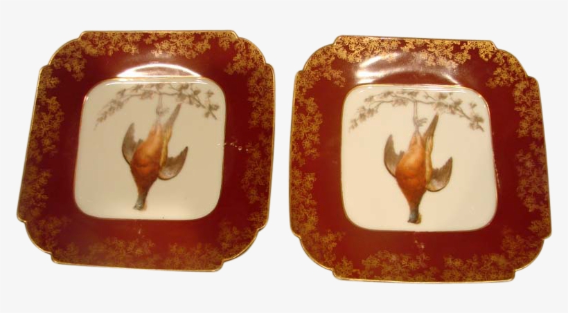 French Haviland Limoges Pair Dead Game Bird Plates - Reindeer, transparent png download